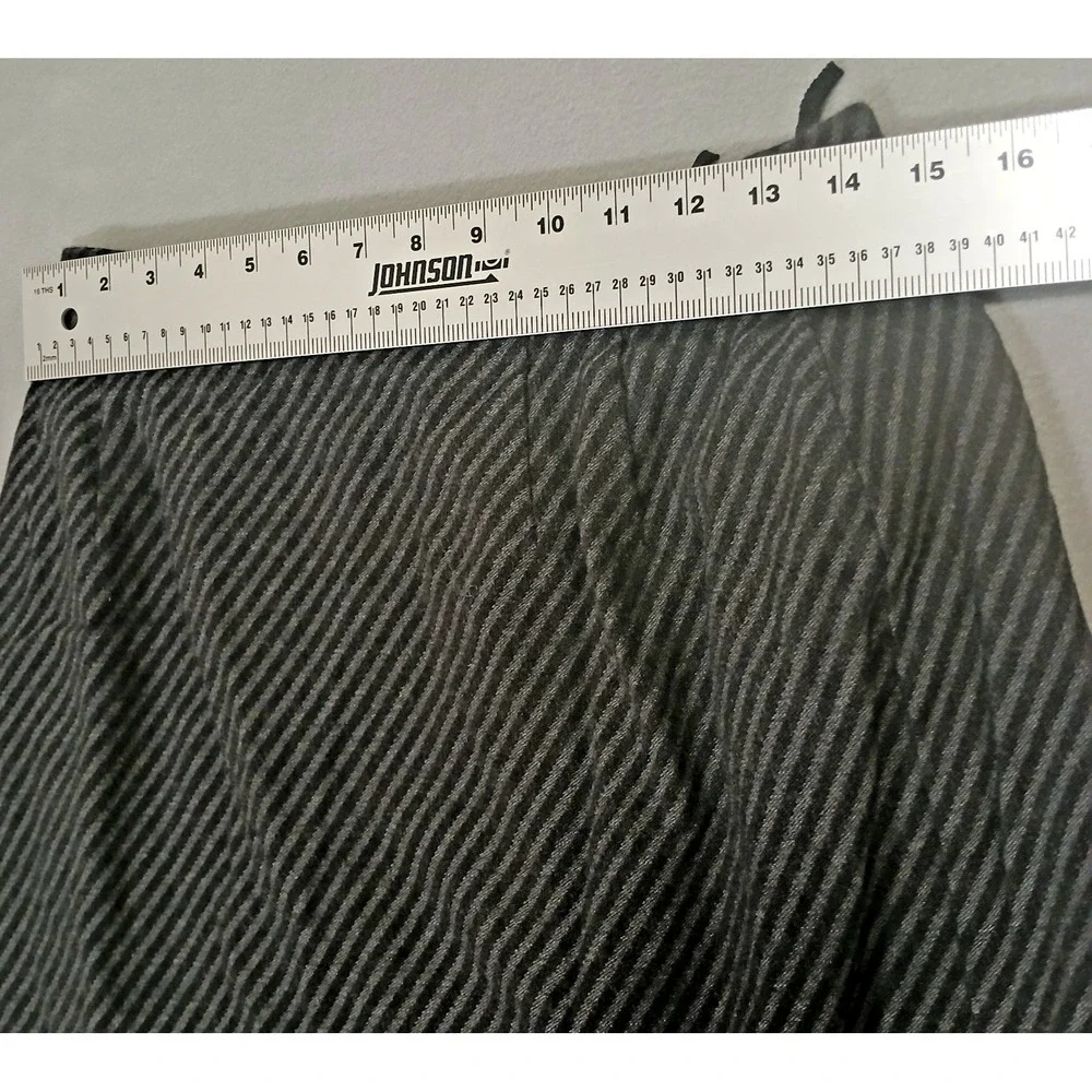 Louis‎ Feraud Vintage Women's Black Gray Striped Skirt US 14 MADE IN W.GERMANY